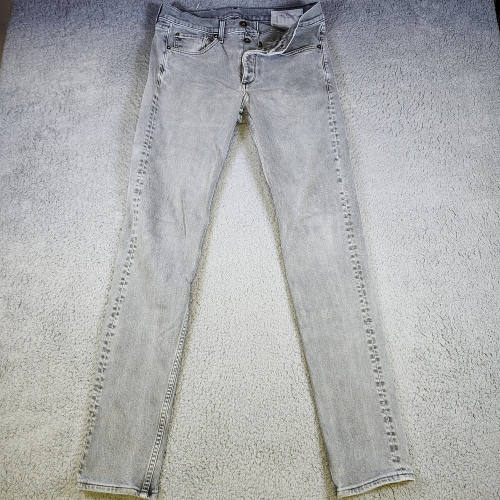 Rag & Bone Womens Fit 2 Slim‎ Button Up Jeans Gray Cotton Size 30